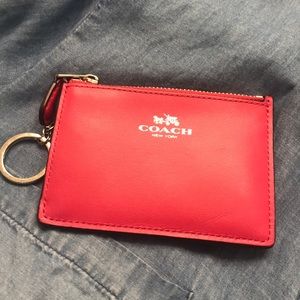 🌺Coach Hot Pink Keychain Small Wallet🌺